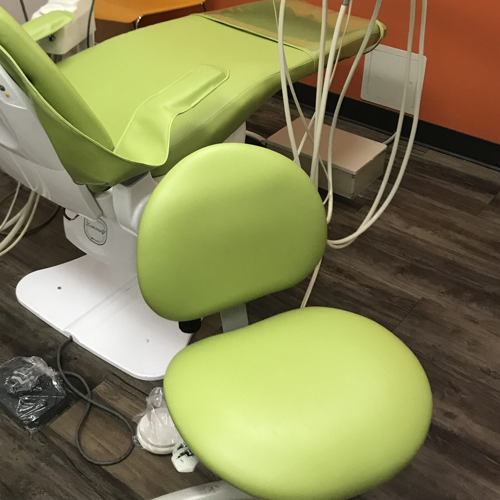 Reupholstered medical chair